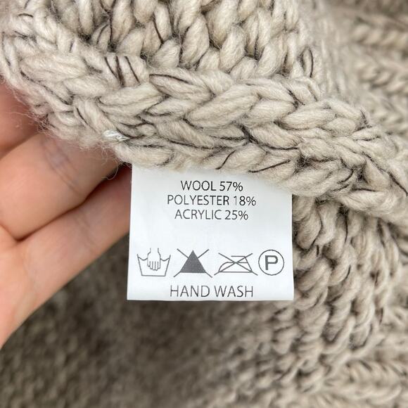 Black Weirdos | Yin Yang Sweater Oatmeal Hand Knit Intarsia Chunky Crew Neck M - Picture 14 of 15